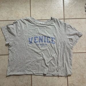 Primark Gray Tee with Blue Venice Print